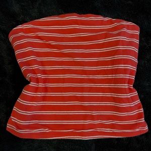 stripped crop tube top